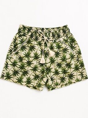 BRIGGS Palm Tree Print Linen Blend Shorts Size M